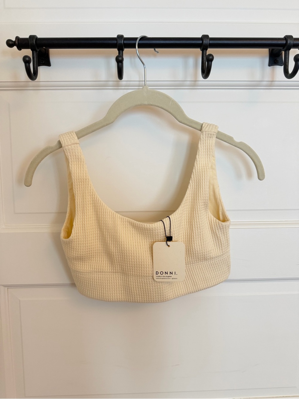 DONNI. Cream Ribbed Bralette Top NWT!!